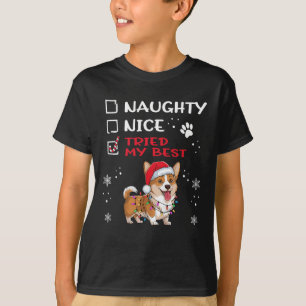 Camiseta Navidades de perro de Cardigan Welsh Corgi Naughty