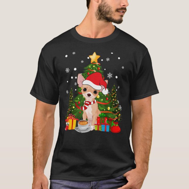 Camiseta Navidades de perro de Chihuahua son árboles ligero (Anverso)