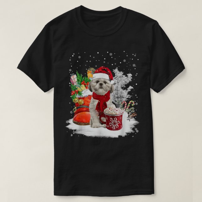 Camiseta Navidades de perro de Cute Shih Tzu  (Diseño del anverso)