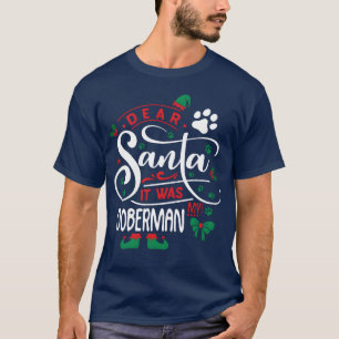 Camiseta Navidades de perro de Doberman