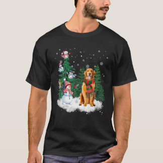 Camiseta Navidades de perro de Golden Retriever Snowman Xma