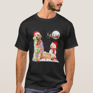 Camiseta Navidades de perro de Golden Retriever Snowman Xma