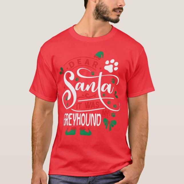 Camiseta Navidades de perro de Greyhound Regalo de chico de (Anverso)