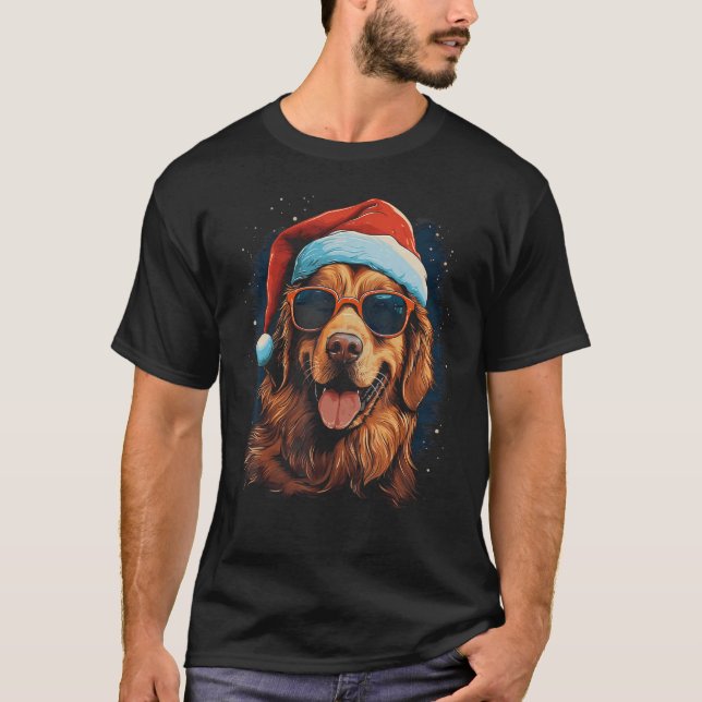 Camiseta Navidades de perro de Hovawart Navidad Festividad  (Anverso)