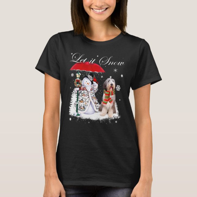 Camiseta Navidades de perro de la raza negra de Santa Claus (Anverso)