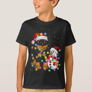 Camiseta Navidades de perro de Rottweiler divertidos Snowma
