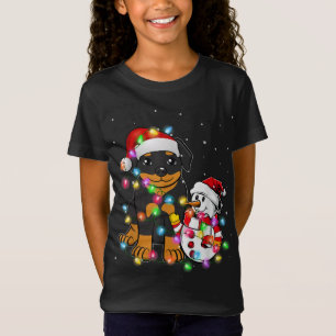 Camiseta Navidades de perro de Rottweiler divertidos Snowma