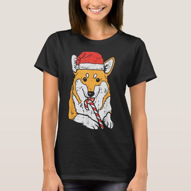 Camiseta Navidades de perro de Santa Hat Corgi (Anverso)