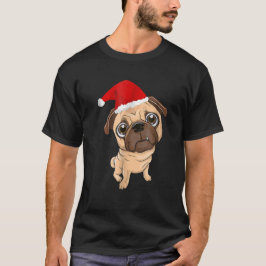 Camiseta Navidades De Perro De Santa Hat Pug Camisas Pajama