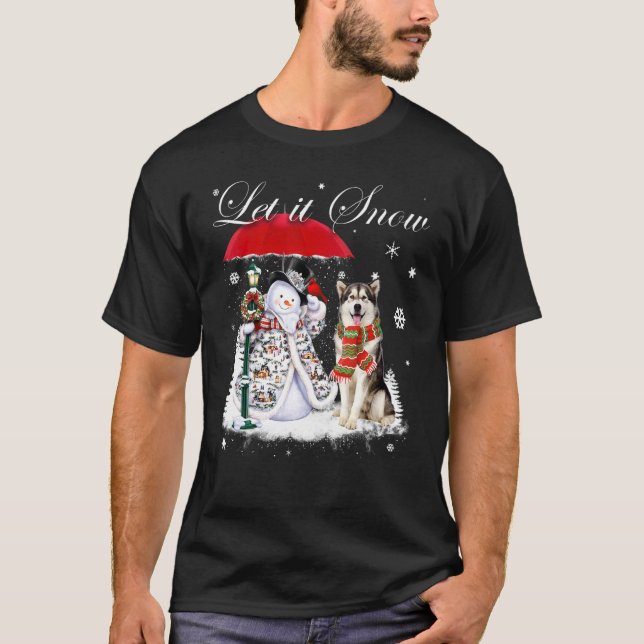 Camiseta Navidades de perro de Santa María Malamute en Alas (Anverso)