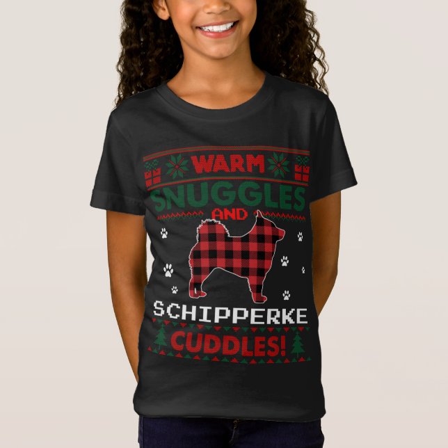 Camiseta Navidades de perro de Schipperke Pajama Navidades  (Anverso)