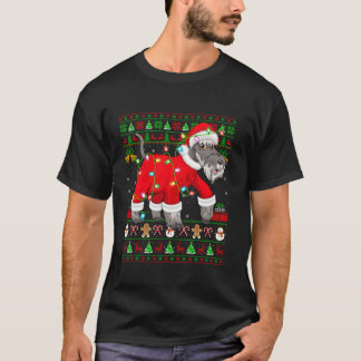 Camiseta Navidades de perro de Schnauzer, un disfraz de Nav