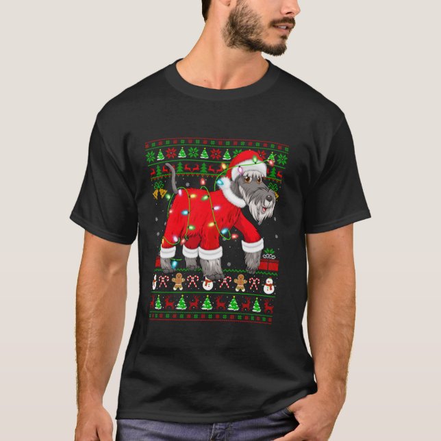 Camiseta Navidades de perro de Schnauzer, un disfraz de Nav (Anverso)