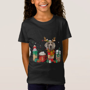 Camiseta Navidades de perro de Weimaraner cuestan café pija