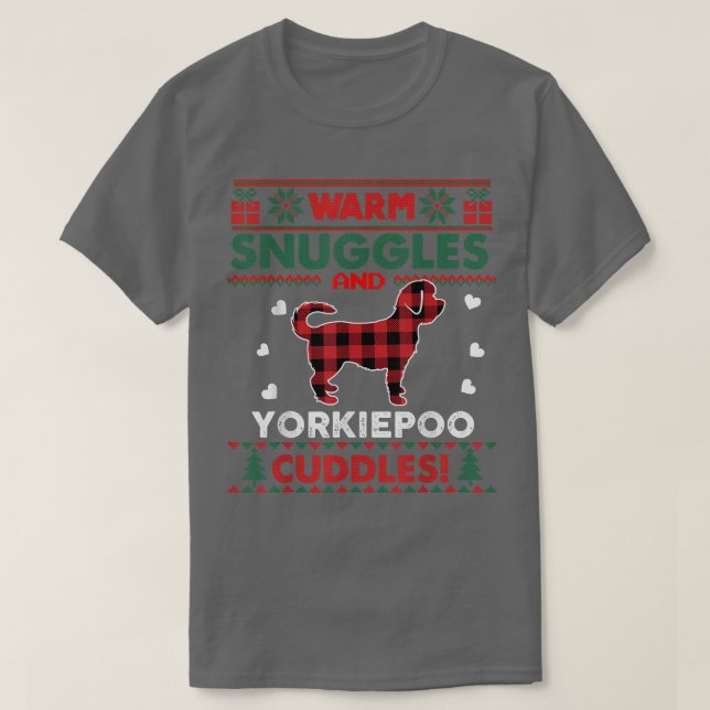 Camiseta Navidades de perro de Yorkiepoo Pajama Perro Navid (Diseño del anverso)