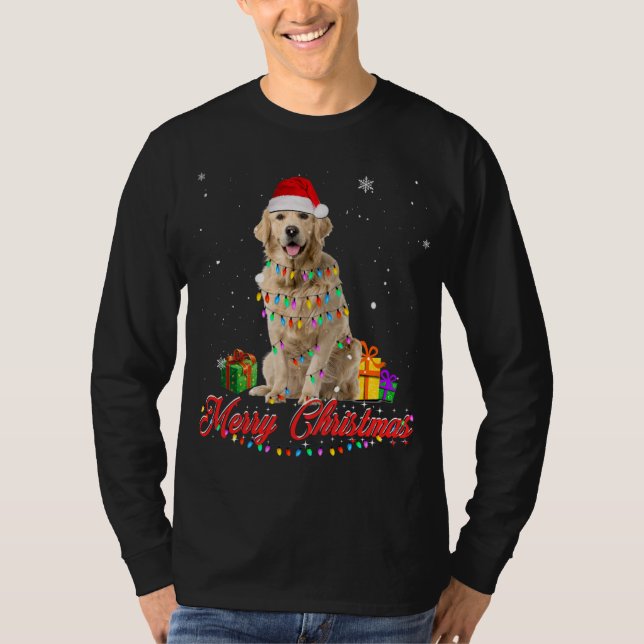 Camiseta Navidades de perro del Golden Retriever Tee Santa  (Anverso)