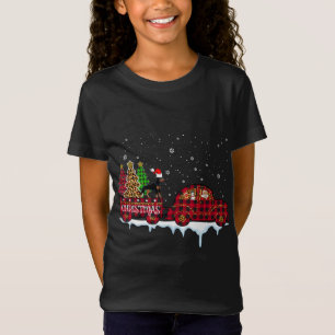 Camiseta Navidades de perro doberman camionetas rojas de pl