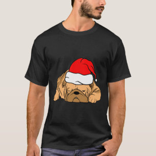 Camiseta Navidades de perro llorando usando Santa Claus Ha