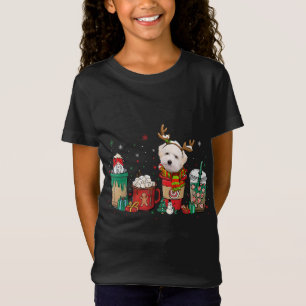 Camiseta Navidades de perro maltipoo café pijamas navidades