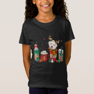 Camiseta Navidades de perro maltipoo café pijamas navidades