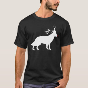 Camiseta Navidades de perro pastor alemanes renos