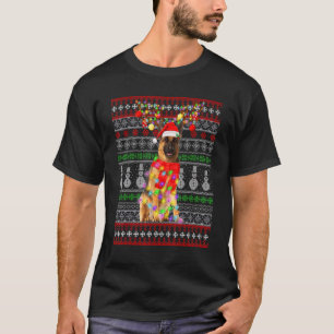 Camiseta Navidades de perro pastor de Santa Alemania ilumin
