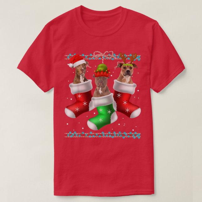 Camiseta Navidades de Perro Pitbull se burlan del gracioso  (Diseño del anverso)