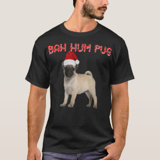 Camiseta Navidades de perro pug Candy Cane Santa Hat Bah Hu