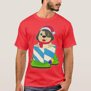 Camiseta Navidades de perro Santa hat