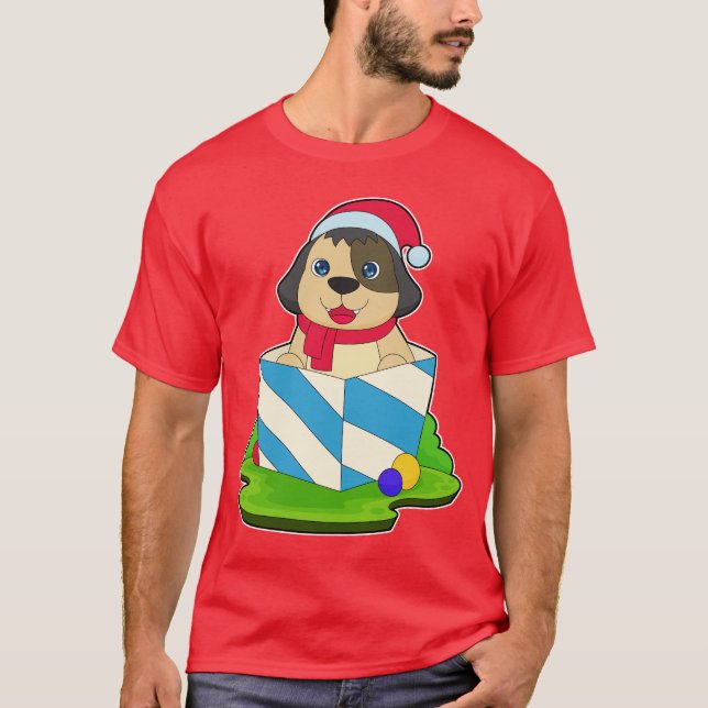 Camiseta Navidades de perro Santa hat (Anverso)