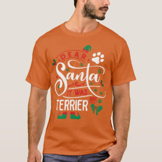 Camiseta Navidades de Perro Terrier chica familiar de raza