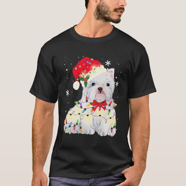 Camiseta Navidades de Perro Westie del Territorio Blanco de (Anverso)