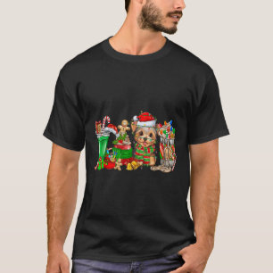 Camiseta Navidades de perro yorkie Pajamas Café Latte Mugs