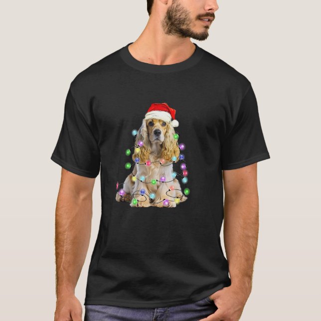 Camiseta Navidades de perros Cocker Spaniel Encenden a Paja (Anverso)