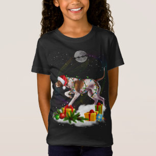 Camiseta Navidades de perros cómicos iluminan Santa Hat Xma