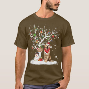 Camiseta Navidades de perros de árbol de nieve Golden Retri