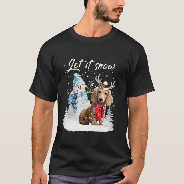 Camiseta Navidades de perros de Dachshund Santa Dog, de lar (Anverso)