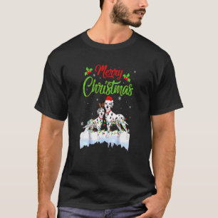 Camiseta Navidades de perros de Dalmacia iluminan a perro d