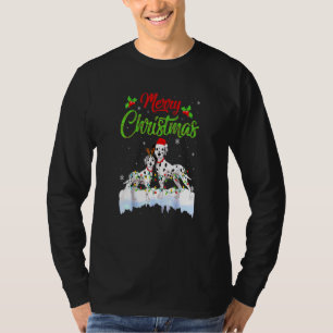 Camiseta Navidades de perros de Dalmacia iluminan a perro d