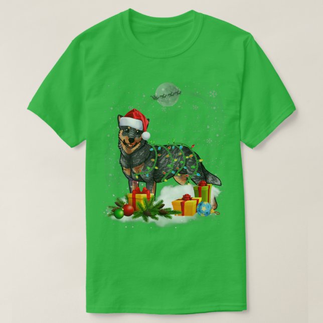 Camiseta Navidades de perros de perro de ganado vacuno aust (Diseño del anverso)