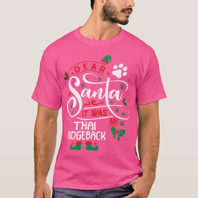 Camiseta Navidades de perros de ridgeback tailandeses de ra (Anverso)