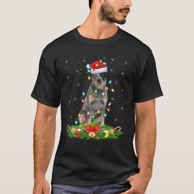 Camiseta Navidades de perros de Santa Blue Heeler (Anverso)