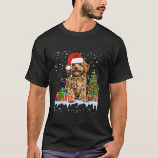 Camiseta Navidades de perros de Santa Poodle alumbran Navid