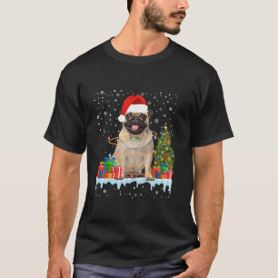 Camiseta Navidades de perros de Santa Pug alumbran Navidad 