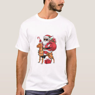 Camiseta Navidades de perros de Vizsla iluminando Santa Rid