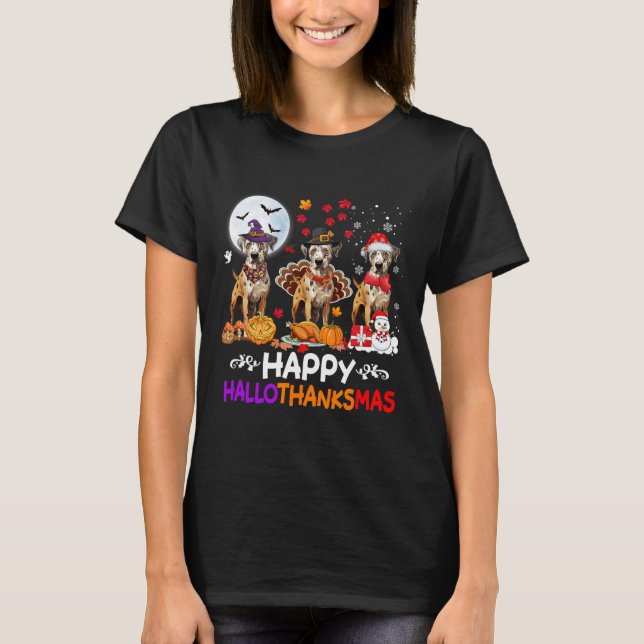Camiseta Navidades de Perros del Leopardo de Catahoula Hall (Anverso)