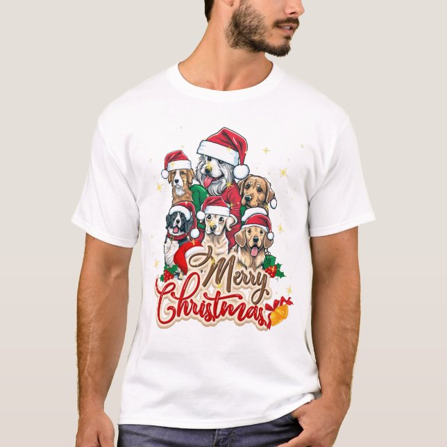 Camiseta Navidades de perros divertidos (Anverso)