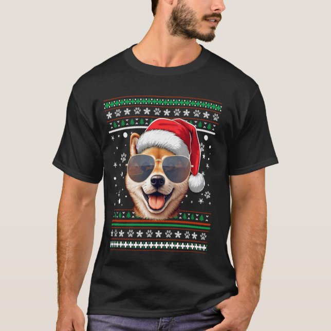 Camiseta Navidades de perros inu de Santa Shiba (Anverso)