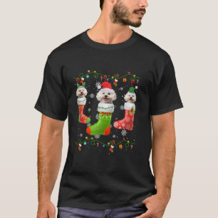Camiseta Navidades de perros malteses encienden a amante de