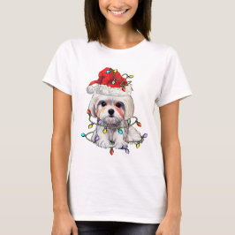 Camiseta Navidades de perros malteses, Navidad Perro maltés